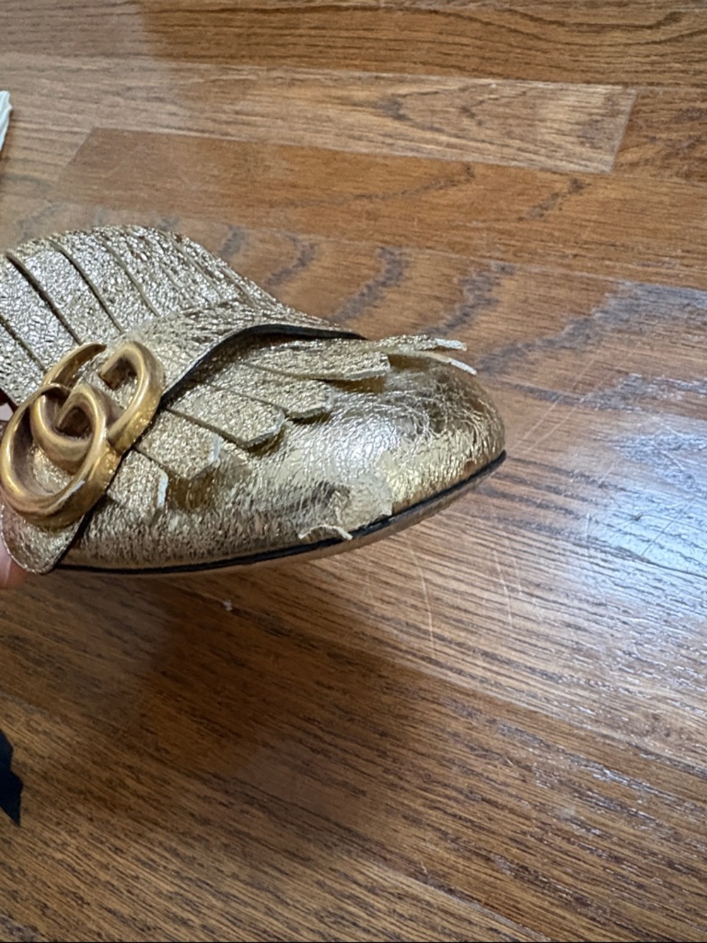 Gucci Marmont gold loafers, size 8 - Picture 6 of 6